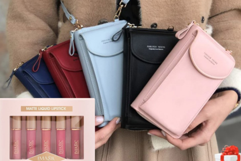Женская сумка-клатч и набор помад Kylie в подарок, отзывы
