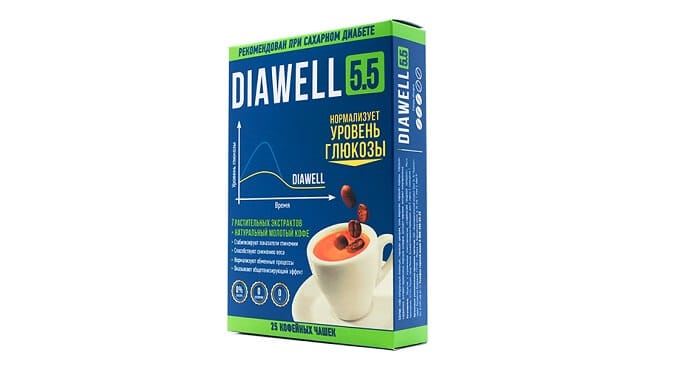 Diawell 5.5 первый кофе от диабета: 7 растительных экстрактов + молотый кофе для вашего здоровья!