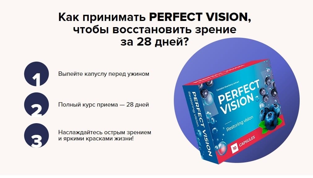 Капсулы для зрения Perfect Vision инструкция
