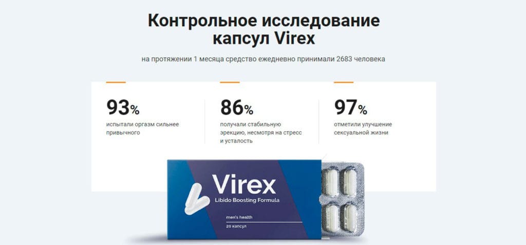 «ВИРЕКС» (Virex) капсулы для мужчин – цена и где купить в аптеке?