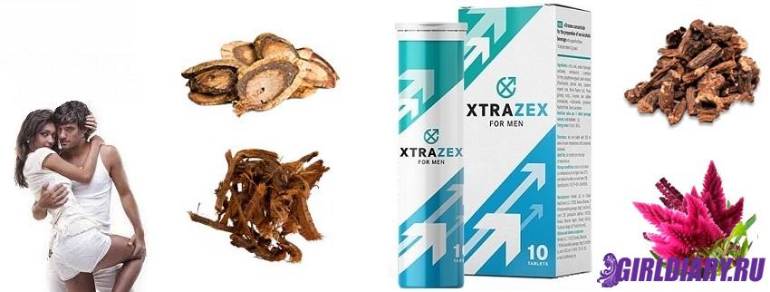 Активные компоненты состава шипучих таблеток Xtrazex для усиления потенции